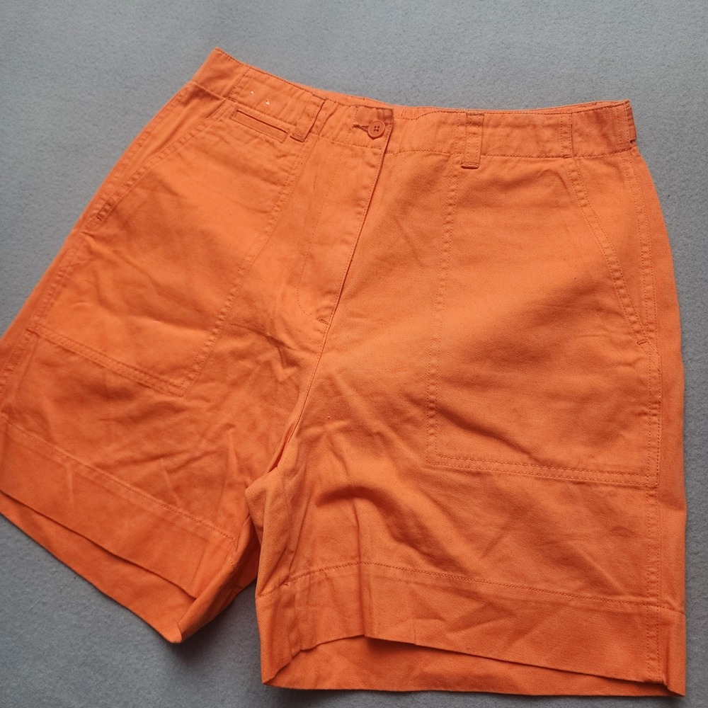 Northern Reflections Orange Cotton High Waisted Utility Shorts Womens 10 NR-71